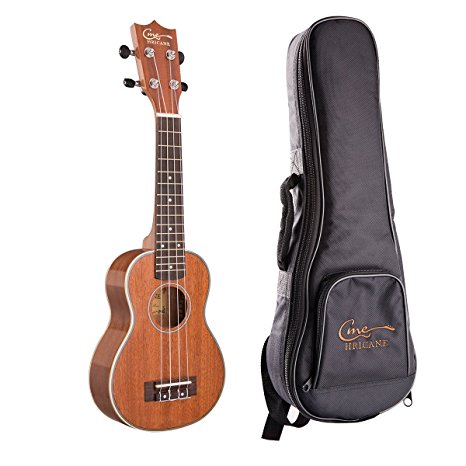 Hricane Concert Glossy Ukulele Small 21-Inch Guitar Pack with Gig Bag