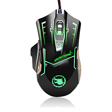 K-RAY Wired Gaming Mouse,Professional Ergonomic 2000 DPI Metal Chassis Game Mice For PC Laptop-Black