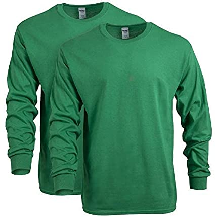 Gildan Men's Heavy Cotton Long Sleeve T-Shirt, Style G5400, 2-Pack