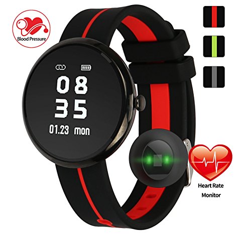 Wonlex Smart Watch for Android iPhone,Waterproof Fitness Tracker with Heart Rate Monitor,Blood Pressure,Smart Watch Fitness Activity Tracker with Sleep Quality Monitor, Sports Pedometer (Black/Red)