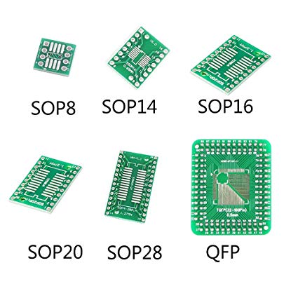 MCIGICM 30pcs PCB Board Kit SMD Turn to DIP Adapter Converter Plate FQFP 32 44 64 80 100 HTQFP QFN48 SOP SSOP TSSOP 8 14 16 20 28