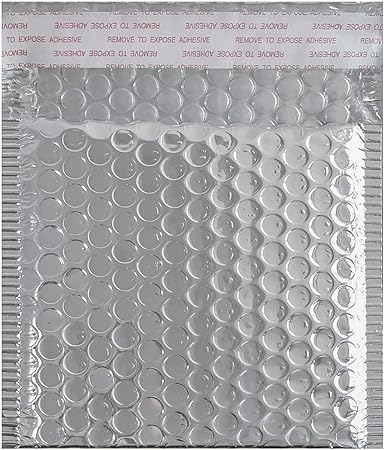 HOSL Bubble Mailer 5.2x5.2"(Inner) Shipping Envelopes 20 Pack Padded Envelopes for Mailing Shipping Packaging small Business Waterproof Package Bags Bulk (Silver)