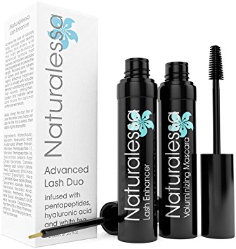 Advanced Lash Duo Growth Serum & Mascara COMBO Kit for Eyelash & Eyebrow - Grows Thicker, Longer, Fuller Lashes & Brows! Prevent Fall Out and Breakage with Advanced Strength Serum Enhancer