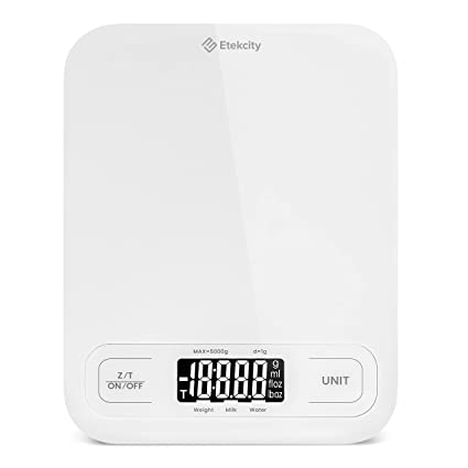 Etekcity Food Kitchen Scale, Digital Grams and Ounces for Weight Loss, Baking, Cooking, Keto and Meal Prep, Large, White