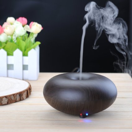 BlueFire Electric Ultrasonic Humidifier Aroma Diffuser Essential Oils Diffuser Humidifier with Cool Mist - Ultrasonic Aromatherapy Dark Wood
