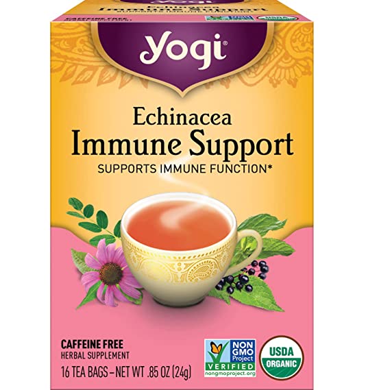 Yogi Tea - Echinacea Immune Support (4 Pack) - Supports Immune Function - 64 Tea Bags