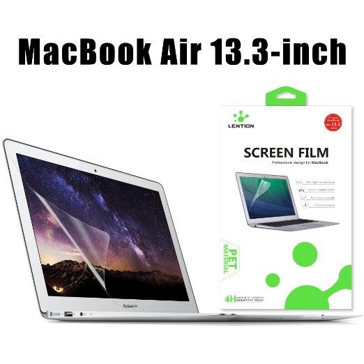 LENTION® Clear Screen Protector for MacBook Air 13-inch Anti-scratch Hydrophobic Oleophobic Crystal HD Protective Film
