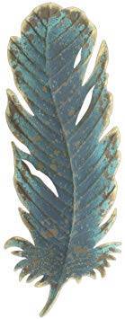 Midwest CBK 15" Patina Metal Feather Wall Decor