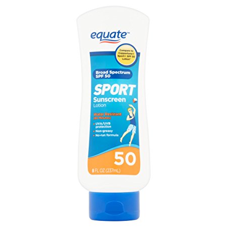 Equate Sport Lotion SPF 50, 8 fl oz Compare to Coppertone Sport