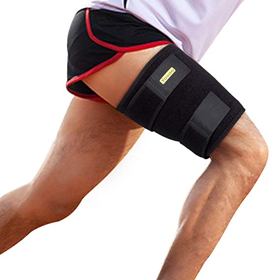 Adjustable Thigh Support Neoprene Thigh Brace with Non-Slip Strap, for Hip, Groin, Hamstring, Thigh, and Sciatic Nerve Pain Relief, Muscle Strain Prevention and Rehabilitation