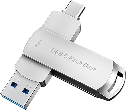 USB Flash Drive 512GB USB C Memory Stick Android Phone Photo Stick External Data Storage Thumb Drive DEZOBYTE Compatible Android Phone Pad Mac-Book USB C and Computer DTY Silver 512GB