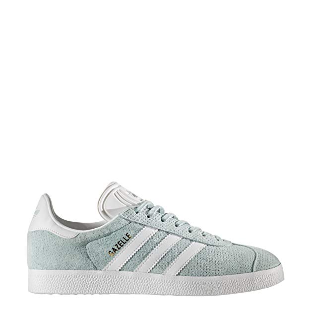 adidas Originals Women's Gazelle W Sneaker, Tactile Green/White/Gold Metallic, 7.5 M US