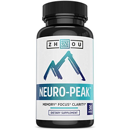 Zhou Nutrition Natural Brain Function Support For Memory, Focus & Clarity - Mental Performance Nootropic Dmae, L-Glutamine & More