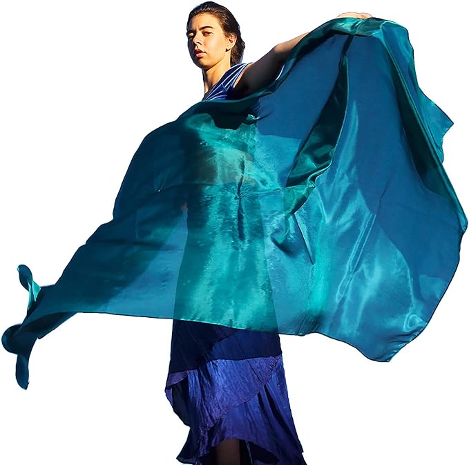 Nahari Silks Womens 100% Silk Lightweight Dance Scarves Shawls Veils Wraps Solid Colors