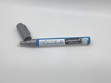 Simply Remarkable Waterproof Chalk Pen to Write or Draw Custom Labels, Tags and More, Silver Liquid Chalk Marker, 1mm Fine Tip