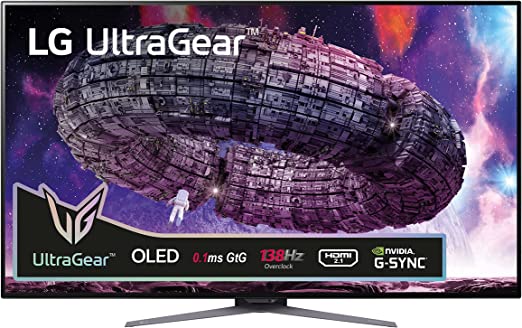 LG UltraGear Gaming Monitor 48GQ900-48 inch, UHD 4K OLED Display, 120Hz (O/C 138Hz), 0.1 ms(GtG), 1.5M:1 Contrast Ratio, Nvidia G-Sync Compatible, AMD FreeSync Premium, Stereo speakers, HDMI 2.1