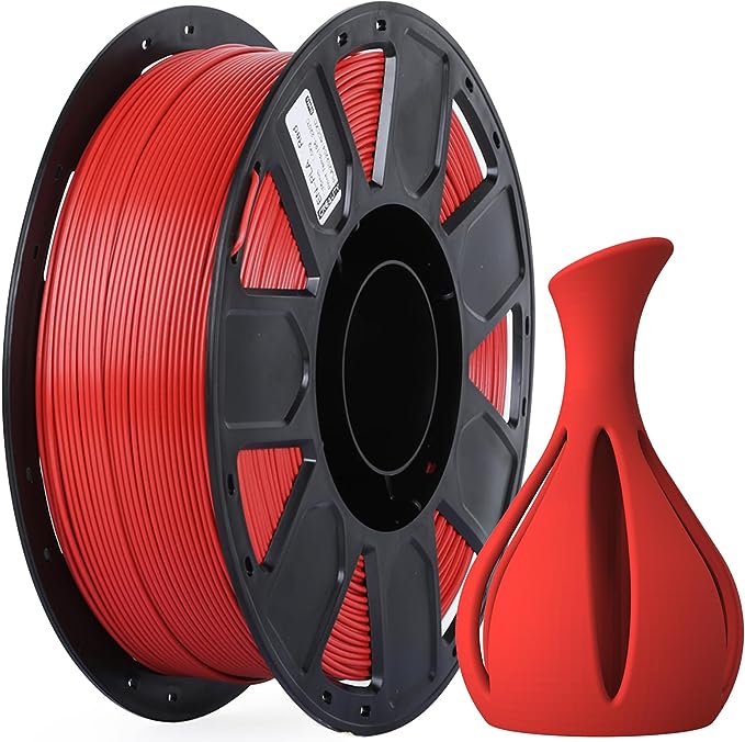 Creality 3D Printer Filament 1.75mm, Ender PLA Filament No-Tangling Smooth Printing Without Clogging No Warping, Fit Most FDM 3D Printers, 1kg Spool, Dimensional Accuracy  /- 0.02mm, Red