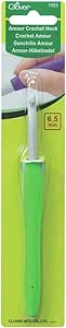 Clover 1048/I Crochet Hook, Green, Size I, 5.5 mm, Plastic, us-k-10 1/2-(6.5-mm)