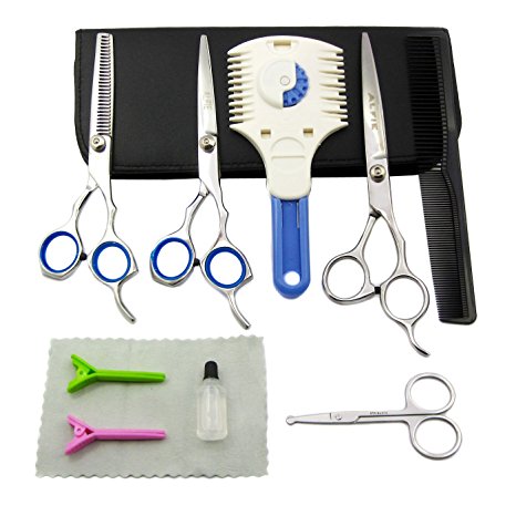 Alfie Pet by Petoga Couture - Pet Home Grooming Kit - Curved, Straight, Thinning Shears, Round-Tip Scissors, Razor Comb Trimmer, Travel Case Set