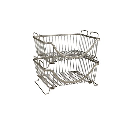 Spectrum Diversified Ashley Stackable Basket Tray, Satin Nickel