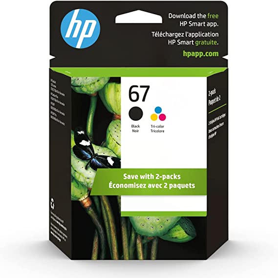 Original HP cInk Cartridges (2-Pack) | Works with HP DeskJet 1255, 2700, 4100 Series, HP Envy 6000, 6400 Series | Eligible for Instant Ink | 3YP29AN