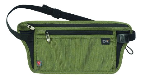 Lewis N Clark RFID Luxe Waist Stash, Olive, One Size