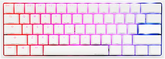 Ducky One 2 Mini Pure White - RGB LED 60% Double Shot PBT Mechanical Keyboard (Kailh Box Brown)