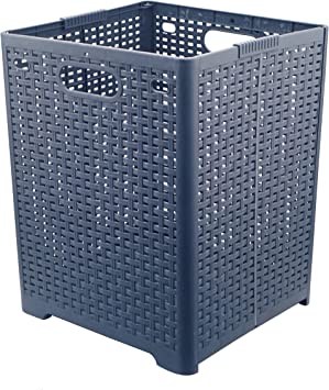 Feisco Foldable Laundry Basket Laundry Hamper with Cutout Handles,Durable Collapsible Storage Bin Storage Basket for Clothes, Towels, Blankets,Toys,Books and More (Gray)