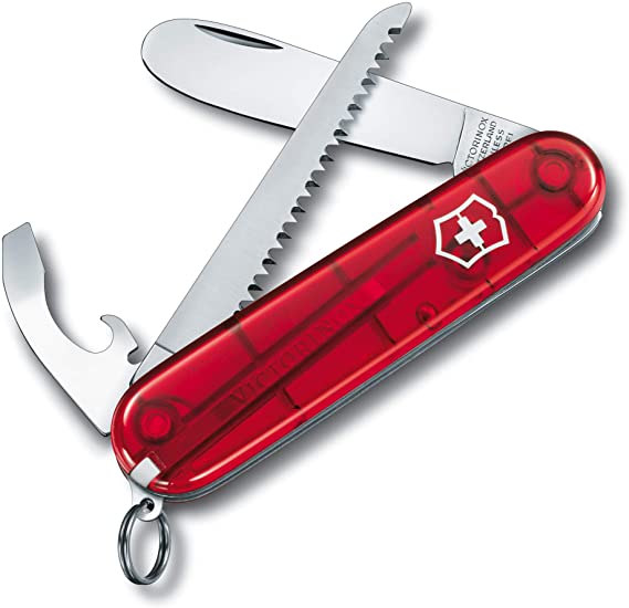 Victorinox 0.2373.T V02373.T My First Pocket Knife With Neck Lanyard, Red Transparent