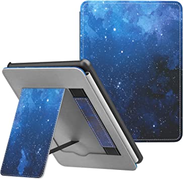 MoKo Case for 6.8" Kindle Paperwhite (11th Generation-2021) and Kindle Paperwhite Signature Edition, Lightweight PU Leather Cover Stand Shell with Hand Strap for Kindle Paperwhite 2021, Blue Sky Star