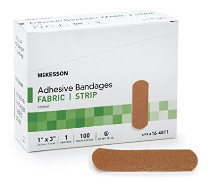 McKesson Medi-Pak Performance Adhesive Bandages Fabric Strip 1 X 3 Inch - Box
