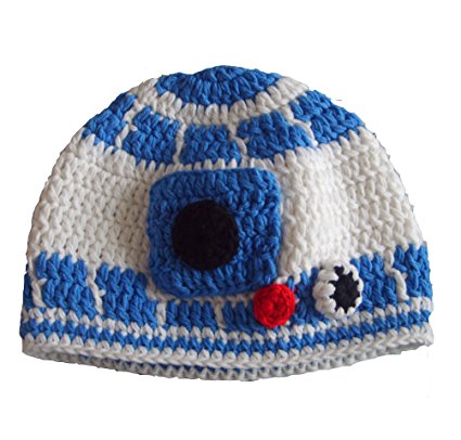 Handmade Milk protein cotton yarn Star Wars baby R2D2 hat Droid hat in Blue - Multiple Sizes available …