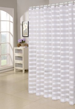 Duck River Textiles Capri Faux Linen Shower Curtain, White