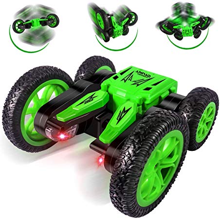 Remote Control Car, Durable RC Stunt Cars Toys for Kids, RC Cars 4WD 2.4GHz Stunt Car Double Sided 360° Flips with Dual-Color Headlights for Kids Xmas Toy Cars for Boys/Girls