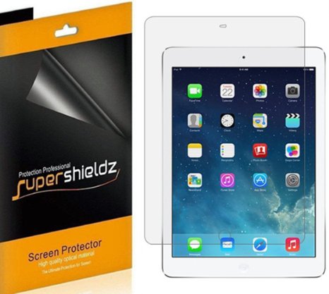 [3-Pack] SUPERSHIELDZ- High Definition Clear Screen Protector For Apple iPad Air 2 & iPad Air   Lifetime Replacements Warranty- Retail Packaging