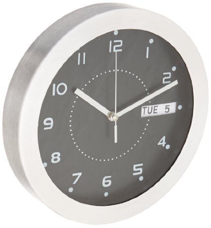 Equity By La Crosse 87784 11 Inch Day & Date Metal Clock