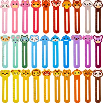 90 Pieces Cute Animals Bookmarks Funny Page Markers with Scales for Kids Teen Boys Girls Readers