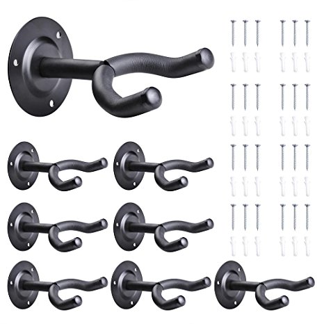 AW Set of 8 Guitar Hanger Holder Hook Rack Stand Wall Mount Home Studio Display for Guitar Bass