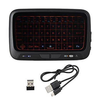 WiMas Wireless Mini Keyboard Backlit Whole Panel Touchpad and Mini Keyboard for Android TV Box, Windows PC, HTPC, IPTV (H18 Back Light)