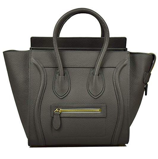 Esyuel Women's Genuine Leather Smile Bag Top Handle Handbag Purse