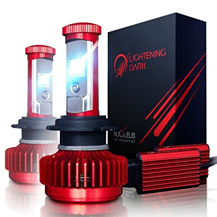LIGHTENING DARK H7 LED Headlight Bulbs Conversion Kit, CREE XPL 6K Cool White,7200 Lumen - 3 Yr Warranty