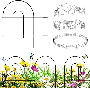 ZENY 35 Pack Decorative Garden Fence Fencing, 50 Ft(L) x 18in(H) Patio Fence Garden Borders for Dog, Rustproof Metal Wire Panel, Outdoor Landscape Panel, Small Animal Barrier