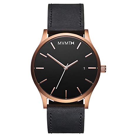 MVMT Classic Watches | 45 MM Men's Analog Minimalist Watch | Leather Wristband