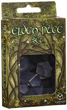 Elvish Dice Transparent/Blue (7)