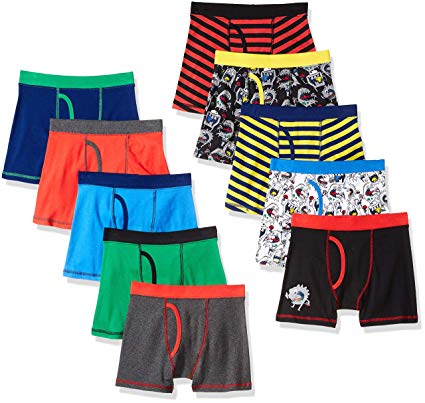 Amazon Brand - Spotted Zebra Boys' 10-Pack Boxer Brief Underwear