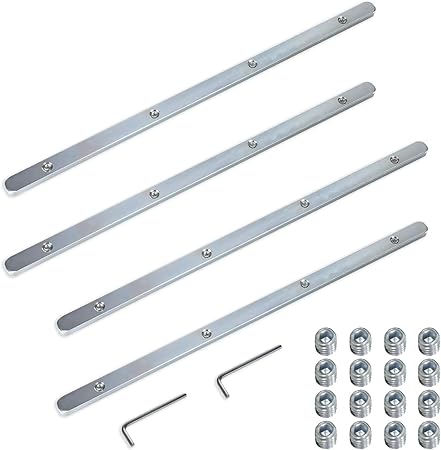 POWERTEC 71358-P2 Track Saw Guide Rail Connector Set for Festool, Makita, DeWalt, and Triton | Pack of 4