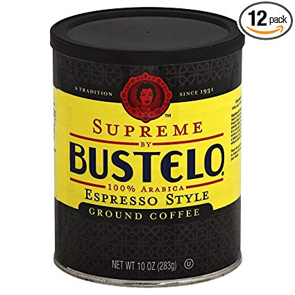 Supreme By Cafe Bustelo, Espresso Style Coffee, Can, 10 Ounce (Pack of 12), Packaging May Vary.