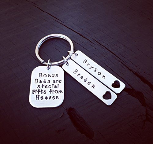 Bonus Dads Are Special Gifts From Heaven Keychain | Father's Day Gift | Gift For Stepdad | Keychain For Bonus Dad | Gift For Husband | Gift From Stepchildren