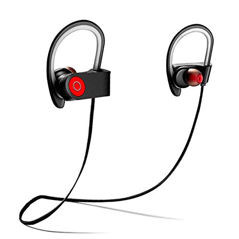 Bluetooth Headphones, Sunmy Wireless 4.1 Magnetic Stereo Earbuds Earphones, Sports Sweatproof Headphones, Noise Cancelling, Ergonomic Design, Secure Fit, Built-in Mic Black