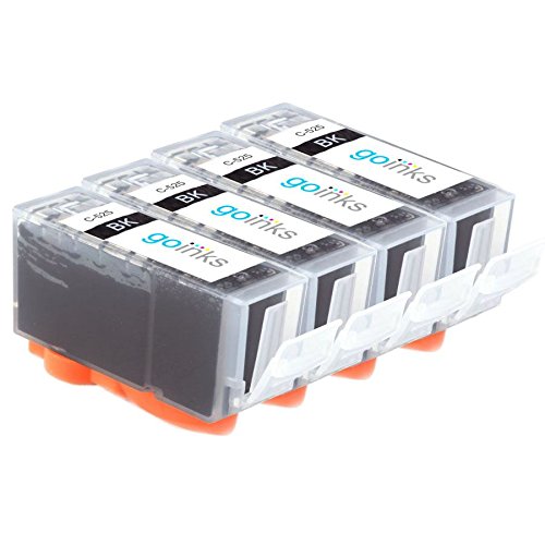 Go Inks C-525Bk Compatible Black Ink Cartridge to repalce Canon PGI-525Bk for use with Canon PIXMA Printers (Pack of 4)